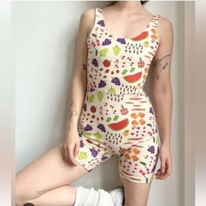 Mate The Label x Lisa Says Gah Organic Stretch Fruit Market Print Unitard Small